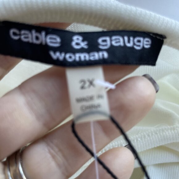 Cable & Gauge Womens Champagne Sequin Top Sz 2X Kimono Sleeve Party Holiday NWT - Picture 7 of 11